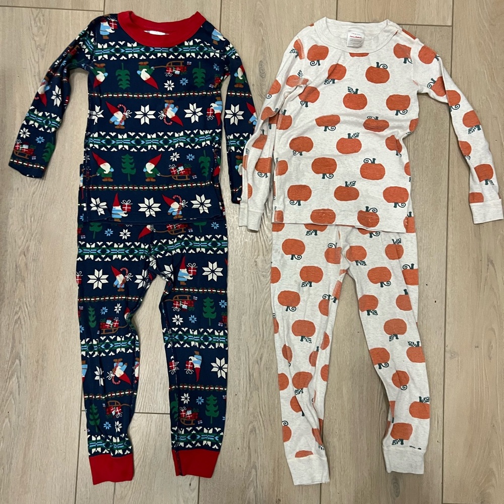 Hanna Andersson Thanksgiving Christmas Holiday Long John Pajamas Gnome